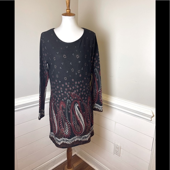 Kamana Dresses & Skirts - Kamana Paisley & Floral Knit Dress S FREE SHIP